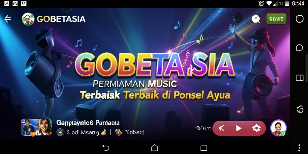 Screenshot gameplay GOBETASIA yang menampilkan pengalaman musik yang interaktif.