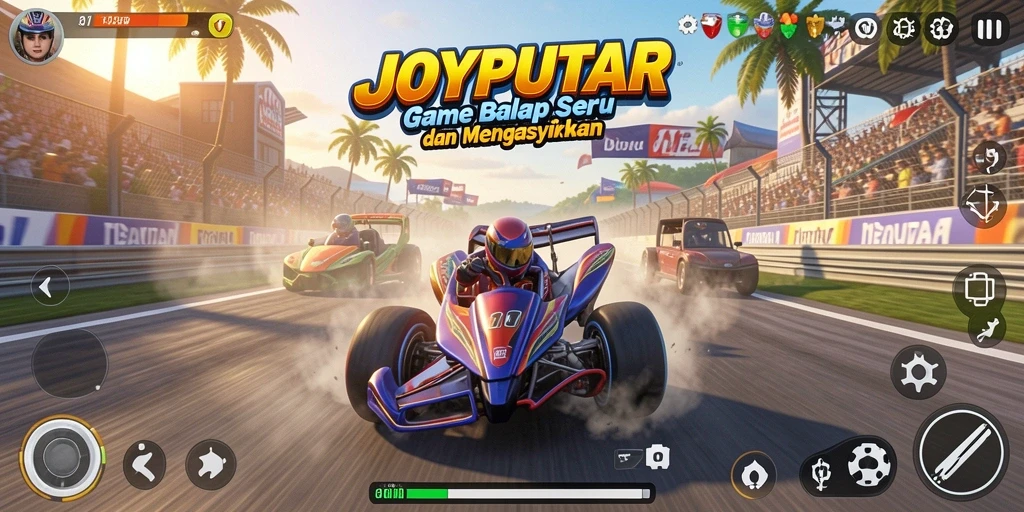 Tampilan gameplay balap yang mendebarkan di JOYPUTAR.