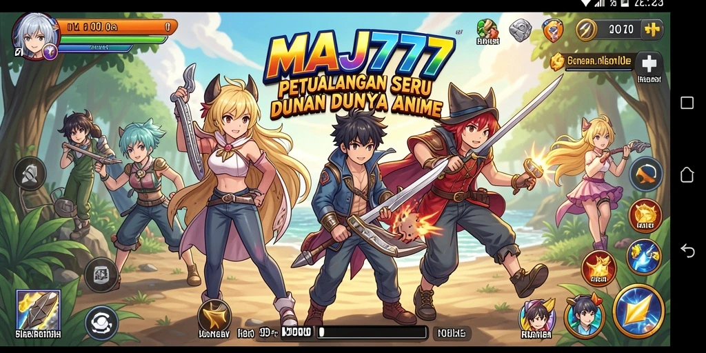 Tampilan gameplay MAJ777 dengan karakter yang dinamis.