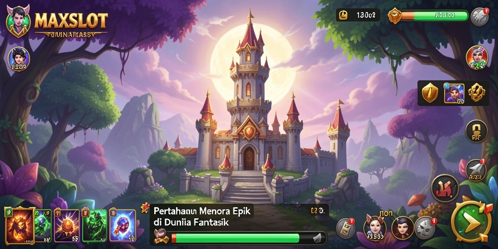 Gameplay menegangkan dari MAXSLOT dalam mode Tower Defense.