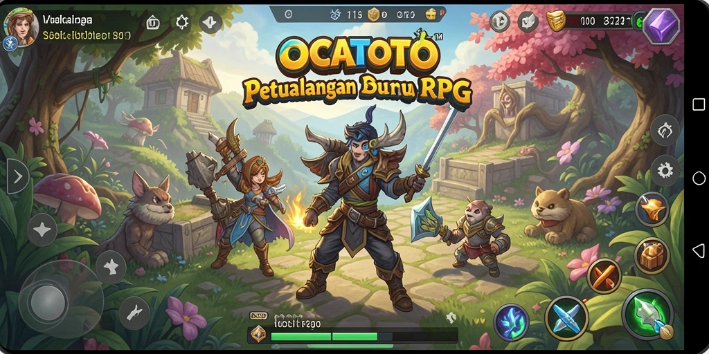 Tangkapan layar gameplay OCATOTO yang menampilkan pertempuran seru antara karakter.