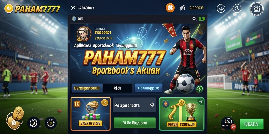 Tampilan menarik dari aplikasi PAHAM777 yang menunjukkan taruhan olahraga.