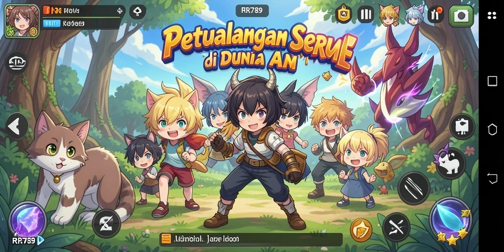 Tampilan gameplay anime yang memukau dan dinamis.