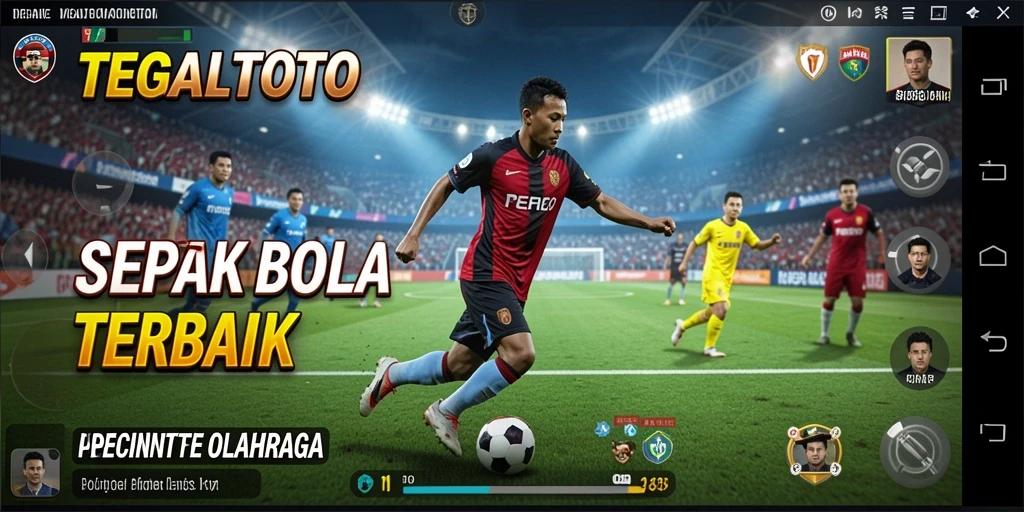 Tampilan gameplay seru dari TEGALTOTO yang menampilkan aksi sepak bola.